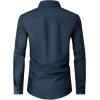 Alimens & Gentle Men’s Dress Shirts Long Sleeve Wrinkle Free Stretch Business Casual Wedding Button Down Shirt(Navy Blue)