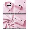 Alimens & Gentle Men’s Dress Shirts Long Sleeve Wrinkle Free Stretch Business Casual Wedding Button Down Shirt(Pink)