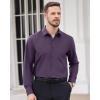 Alimens & Gentle Men’s Dress Shirts Long Sleeve Wrinkle Free Stretch Business Casual Wedding Button Down Shirt(Purple)