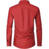 Alimens & Gentle Men’s Dress Shirts Long Sleeve Wrinkle Free Stretch Business Casual Wedding Button Down Shirt(Red)