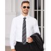 Alimens & Gentle Men’s Dress Shirts Long Sleeve Wrinkle Free Stretch Business Casual Wedding Button Down Shirt(White)