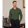 Alimens & Gentle Mens Dress Shirts Stretch Long Sleeve Formal Business Wedding Button Down Shirt Wrinkle Free(Army Green)