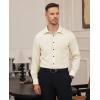 Alimens & Gentle Mens Dress Shirts Stretch Long Sleeve Formal Business Wedding Button Down Shirt Wrinkle Free(Beige)