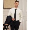 Alimens & Gentle Mens Dress Shirts Stretch Long Sleeve Formal Business Wedding Button Down Shirt Wrinkle Free(Beige)