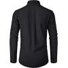Alimens & Gentle Mens Dress Shirts Stretch Long Sleeve Formal Business Wedding Button Down Shirt Wrinkle Free(Black)