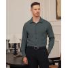 Alimens & Gentle Mens Dress Shirts Stretch Long Sleeve Formal Business Wedding Button Down Shirt Wrinkle Free(Dark Grey)