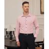 Alimens & Gentle Mens Dress Shirts Stretch Long Sleeve Formal Business Wedding Button Down Shirt Wrinkle Free(Dusty Pink)