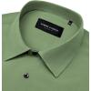 Alimens & Gentle Mens Dress Shirts Stretch Long Sleeve Formal Business Wedding Button Down Shirt Wrinkle Free(Green)
