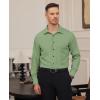 Alimens & Gentle Mens Dress Shirts Stretch Long Sleeve Formal Business Wedding Button Down Shirt Wrinkle Free(Green)