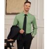 Alimens & Gentle Mens Dress Shirts Stretch Long Sleeve Formal Business Wedding Button Down Shirt Wrinkle Free(Green)