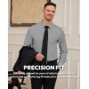 Alimens & Gentle Mens Dress Shirts Stretch Long Sleeve Formal Business Wedding Button Down Shirt Wrinkle Free(Grey)