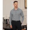 Alimens & Gentle Mens Dress Shirts Stretch Long Sleeve Formal Business Wedding Button Down Shirt Wrinkle Free(Grey)