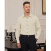 Alimens & Gentle Mens Dress Shirts Stretch Long Sleeve Formal Business Wedding Button Down Shirt Wrinkle Free(Khaki)