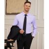 Alimens & Gentle Mens Dress Shirts Stretch Long Sleeve Formal Business Wedding Button Down Shirt Wrinkle Free(Lavender Purple)
