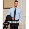 Alimens & Gentle Mens Dress Shirts Stretch Long Sleeve Formal Business Wedding Button Down Shirt Wrinkle Free(Light Blue)