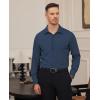 Alimens & Gentle Mens Dress Shirts Stretch Long Sleeve Formal Business Wedding Button Down Shirt Wrinkle Free(Navy Blue)