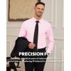 Alimens & Gentle Mens Dress Shirts Stretch Long Sleeve Formal Business Wedding Button Down Shirt Wrinkle Free(Pink)