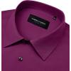 Alimens & Gentle Mens Dress Shirts Stretch Long Sleeve Formal Business Wedding Button Down Shirt Wrinkle Free(Purple Red)