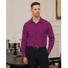 Alimens & Gentle Mens Dress Shirts Stretch Long Sleeve Formal Business Wedding Button Down Shirt Wrinkle Free(Purple Red)
