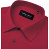 Alimens & Gentle Mens Dress Shirts Stretch Long Sleeve Formal Business Wedding Button Down Shirt Wrinkle Free(Red)