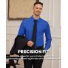 Alimens & Gentle Mens Dress Shirts Stretch Long Sleeve Formal Business Wedding Button Down Shirt Wrinkle Free(Royal Blue)