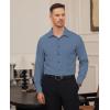Alimens & Gentle Mens Dress Shirts Stretch Long Sleeve Formal Business Wedding Button Down Shirt Wrinkle Free(Steel Blue)