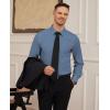 Alimens & Gentle Mens Dress Shirts Stretch Long Sleeve Formal Business Wedding Button Down Shirt Wrinkle Free(Steel Blue)