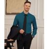 Alimens & Gentle Mens Dress Shirts Stretch Long Sleeve Formal Business Wedding Button Down Shirt Wrinkle Free(Teal)