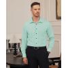 Alimens & Gentle Mens Dress Shirts Stretch Long Sleeve Formal Business Wedding Button Down Shirt Wrinkle Free(Turquoise Green)