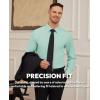 Alimens & Gentle Mens Dress Shirts Stretch Long Sleeve Formal Business Wedding Button Down Shirt Wrinkle Free(Turquoise Green)