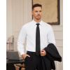 Alimens & Gentle Mens Dress Shirts Stretch Long Sleeve Formal Business Wedding Button Down Shirt Wrinkle Free(White)