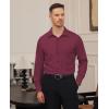 Alimens & Gentle Mens Dress Shirts Stretch Long Sleeve Formal Business Wedding Button Down Shirt Wrinkle Free(Wine Red)