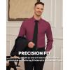 Alimens & Gentle Mens Dress Shirts Stretch Long Sleeve Formal Business Wedding Button Down Shirt Wrinkle Free(Wine Red)