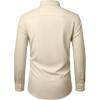 Alimens & Gentle Mens Dress Shirts Stretch Long Sleeve Wrinkle Free Business Casual Button Down Shirt for Wedding(Khaki)