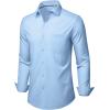 Alimens & Gentle Mens Dress Shirts Stretch Long Sleeve Wrinkle Free Business Casual Button Down Shirt for Wedding(Light Blue)