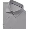 Alimens & Gentle Mens Dress Shirts Stretch Long Sleeve Wrinkle Free Business Casual Button Down Shirt for Wedding(Light Grey)