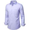 Alimens & Gentle Mens Dress Shirts Stretch Long Sleeve Wrinkle Free Business Casual Button Down Shirt for Wedding(Light Purple)