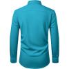 Alimens & Gentle Mens Dress Shirts Stretch Long Sleeve Wrinkle Free Business Casual Button Down Shirt for Wedding(Turquoise)