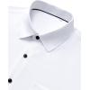Alimens & Gentle Mens Dress Shirts Stretch Long Sleeve Wrinkle Free Business Casual Button Down Shirt for Wedding(White Black)