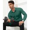 Alimens & Gentle Mens Dress Shirts Stretch Muscle Fit Wrinkle Free Long Sleeve Button Down Shirt Casual Business Formal Shirt(Green)