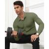 Alimens & Gentle Mens Dress Shirts Stretch Muscle Fit Wrinkle Free Long Sleeve Button Down Shirt Casual Business Formal Shirt(Olive)
