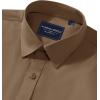 Alimens & Gentle Men’s Dress Shirts Transitional Weather Long Sleeve Stretch Wrinkle-Free Button Down Top(Dark Khaki)