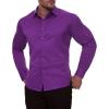 Alimens & Gentle Men’s Dress Shirts Transitional Weather Long Sleeve Stretch Wrinkle-Free Button Down Top(Dark Purple)