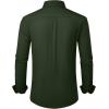Alimens & Gentle Men’s Dress Shirts Wrinkle Free Stretch Solid Long Sleeve Button Down Shirt Wedding Dating(Army Green)