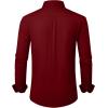 Alimens & Gentle Men’s Dress Shirts Wrinkle Free Stretch Solid Long Sleeve Button Down Shirt Wedding Dating(Burgundy Red)