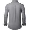 Alimens & Gentle Men’s Dress Shirts Wrinkle Free Stretch Solid Long Sleeve Button Down Shirt Wedding Dating(Grey)