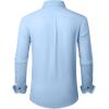 Alimens & Gentle Men’s Dress Shirts Wrinkle Free Stretch Solid Long Sleeve Button Down Shirt Wedding Dating(Light Blue)