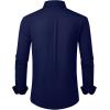 Alimens & Gentle Men’s Dress Shirts Wrinkle Free Stretch Solid Long Sleeve Button Down Shirt Wedding Dating(Navy Blue)