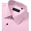Alimens & Gentle Men’s Dress Shirts Wrinkle Free Stretch Solid Long Sleeve Button Down Shirt Wedding Dating(Pink)