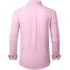 Alimens & Gentle Men’s Dress Shirts Wrinkle Free Stretch Solid Long Sleeve Button Down Shirt Wedding Dating(Pink)